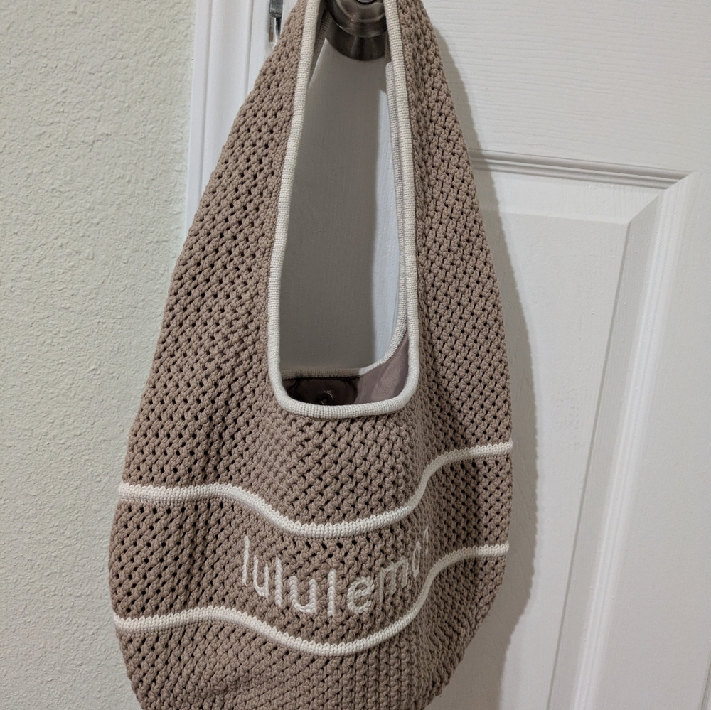 Lululemon Athletica Tan Knit Shoulder Bag